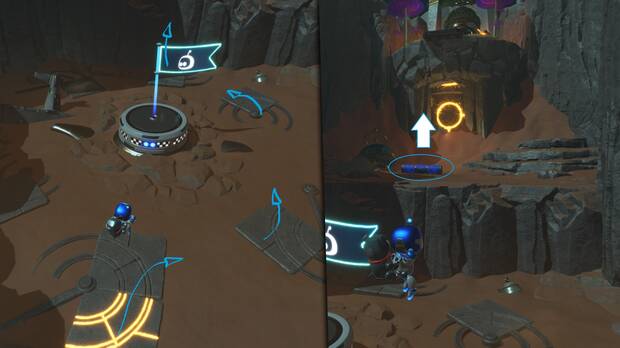 Astro Bot - Localización de la salida secreta de la fase El genio de la lámpara
