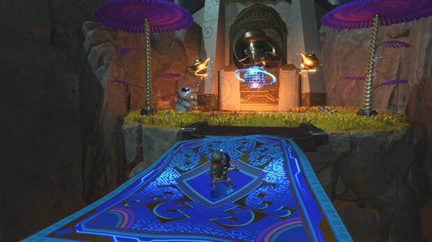Astro Bot - Subir en la alfombra hasta la salida secreta de la fase El genio de la lámpara