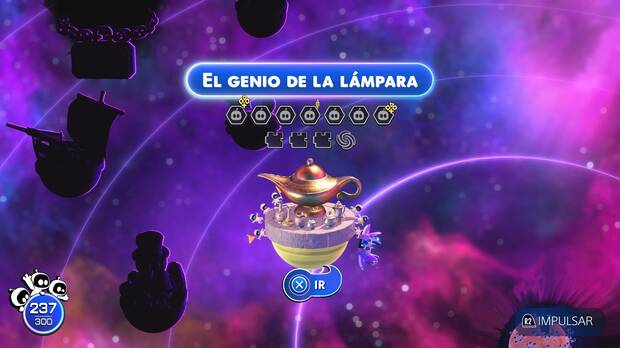 Astro Bot - Entrada del nivel El genio de la lámpara del Mundo 5 Cúmulo Emplumado