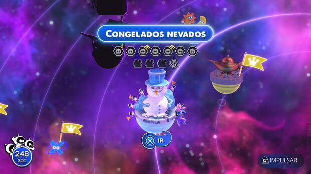 Astro Bot - Entrada del nivel Congelados nevados del Mundo 5 Cúmulo Emplumado