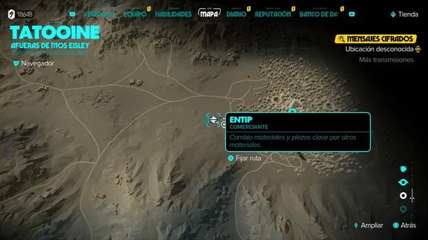 Star Wars Outlaws - Equipo: Ubicación de Entip en Tatooine