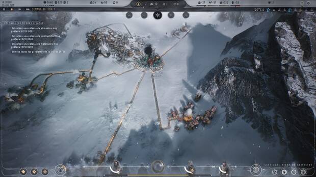 La escala de Frostpunk 2 es mucho mayor. De construir pequeños edificios pasamos a crear distritos enteros cada uno con un fin para que la ciudad sobreviva.