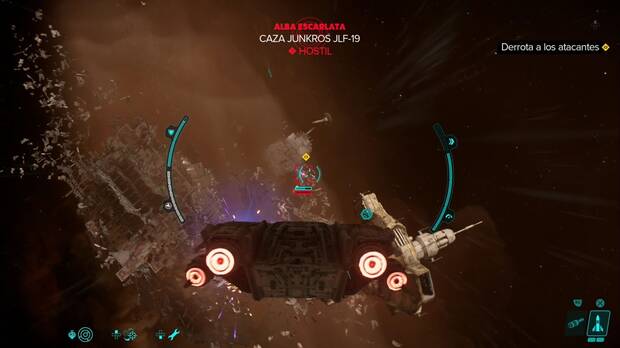 Star Wars Outlaws - El traidor: naves del Alba Escarlata en la Estación Renpalli