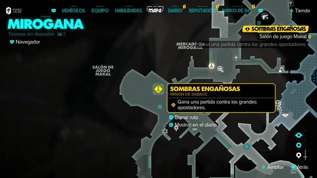 Star Wars Outlaws - Sombras engañosas: ubicación del marcador en el Makal (Toshara)