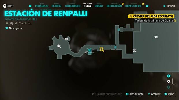 Star Wars Outlaws - Cámara del Alba Escarlata: ubicación del pasillo de la Estación Renpalli donde se consigue la tarjeta de Odana