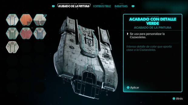 Star Wars Outlaws - Cazaestelas: Acabado con detalle verde