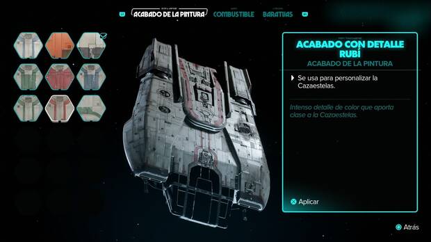 Star Wars Outlaws - Cazaestelas: Acabado con detalle rubí