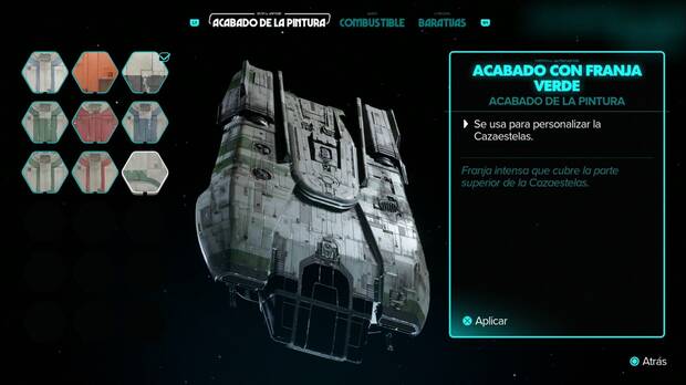 Star Wars Outlaws - Cazaestelas: Acabado con franja verde