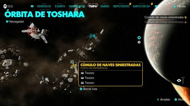 Star Wars Outlaws - Tesoros en la órbita de Toshara: Cúmulo de naves siniestradas