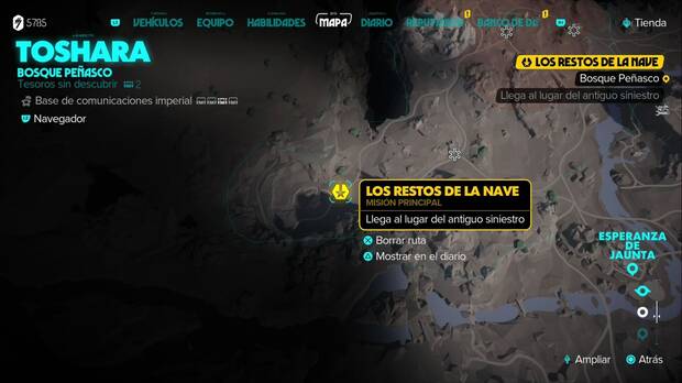 Star Wars Outlaws - Los restos de la nave: ubicación de la nave destrozada
