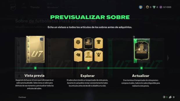 EA Sports FC 25 - ¿Cómo previsualizar sobres en UT?