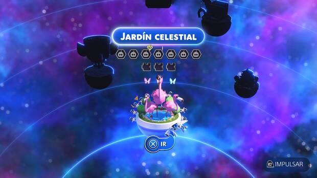 Astro Bot - Entrada del nivel Jardín Celestial del Mundo 1 Nebulosa Gorila