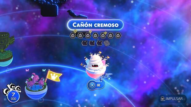 Astro Bot - Entrada del nivel Cañón cremoso del Mundo 1 Nebulosa Gorila