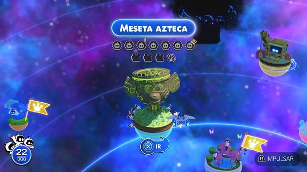 Astro Bot - Entrada del nivel Meseta azteca del Mundo 1 Nebulosa Gorila