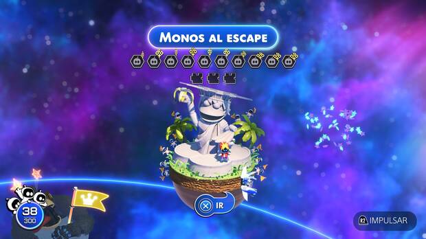 Astro Bot - Entrada del nivel Monos al escape del Mundo 1 Nebulosa Gorila