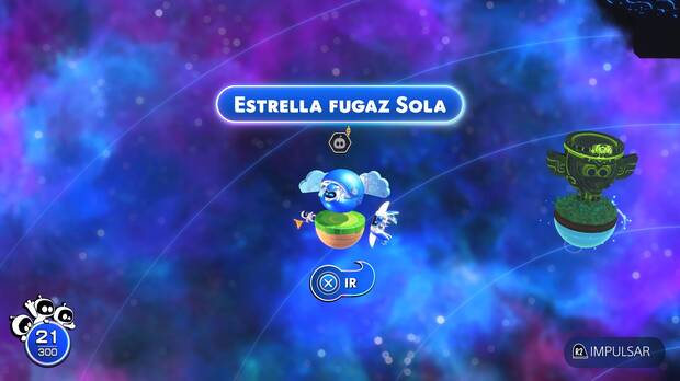 Astro Bot - Entrada del nivel Estrella fugaz Sola del Mundo 1 Nebulosa Gorila