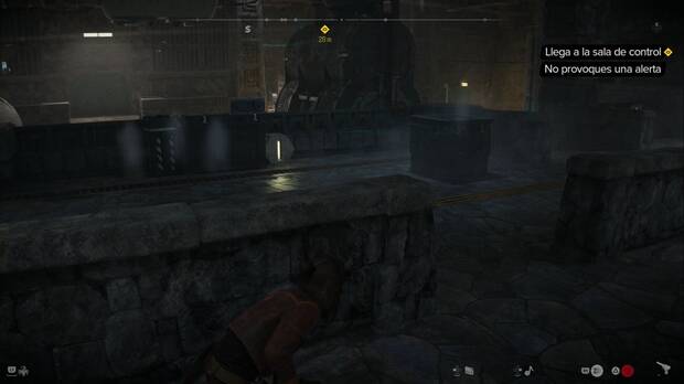 Star Wars Outlaws - El enjambre: sala grande con Ashiga al principio de la fortaleza, tras salir del conducto de ventilación