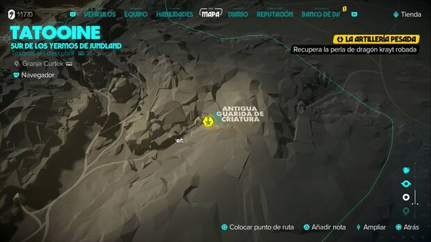 Star Wars Outlaws - La artillería pesada: ubicación de la Antigua guarida de criatura