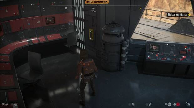 Star Wars Outlaws - El favor de Jabba: terminal que abre la puerta del pasillo de la sala de control
