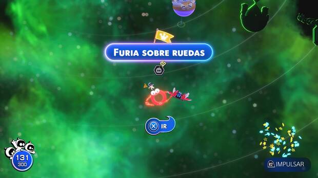 Astro Bot - Entrada del nivel Furia sobre ruedas del Mundo 3 Camino Silbante