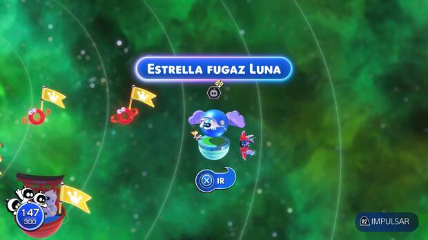 Astro Bot - Entrada del nivel Estrella Fugaz Luna del Mundo 3 Camino Silbante