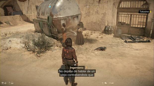 Star Wars Outlaws - El legado de Jet Kordo, Cámaras en Tatooine: NPCs en Wayfar hablando del holodisco