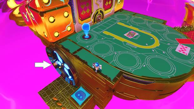 Astro Bot - Localización del bot #05 en Casino a cámara lenta