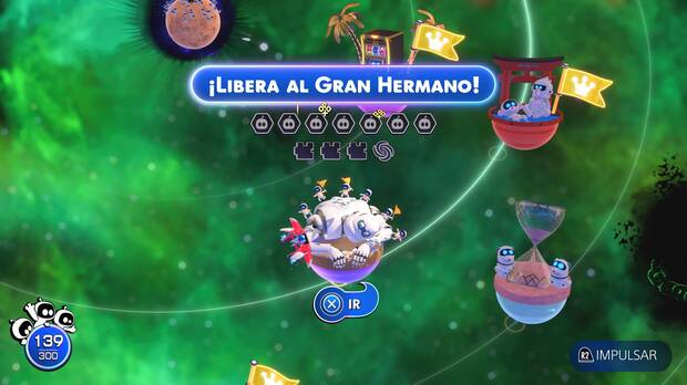 Astro Bot - Entrada del nivel ¡Libera al Gran Hermano! del Mundo 3 Camino Silbante