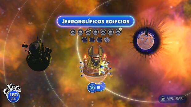Astro Bot - Entrada del nivel Jeroglíficos egipcios del Mundo 4 Cosmos Camuflado