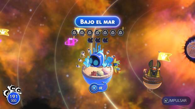 Astro Bot - Entrada del nivel Bajo el mar del Mundo 4 Cosmos Camuflado