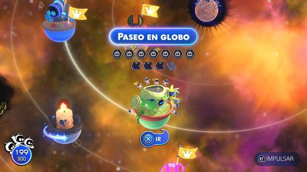 Astro Bot - Entrada del nivel Paseo en globo del Mundo 4 Cosmos Camuflado