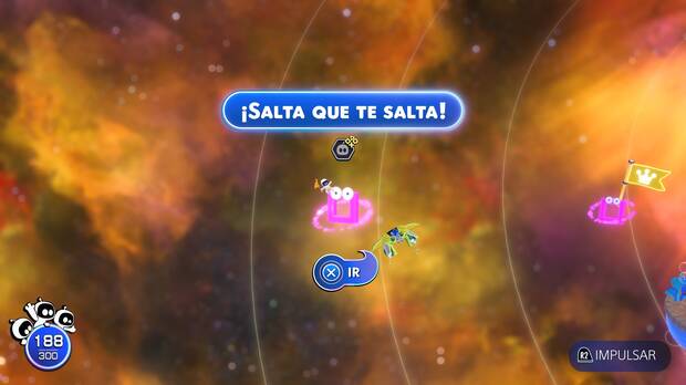 Astro Bot - Entrada del nivel ¡Salta que te salta! del Mundo 4 Cosmos Camuflado