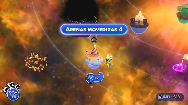 Astro Bot - Entrada del nivel Arenas movedizas 4 del Mundo 4 Cosmos Camuflado