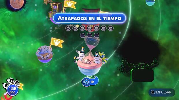 Astro Bot - Entrada del nivel Atrapados en el tiempo del Mundo 3 Camino Silbante