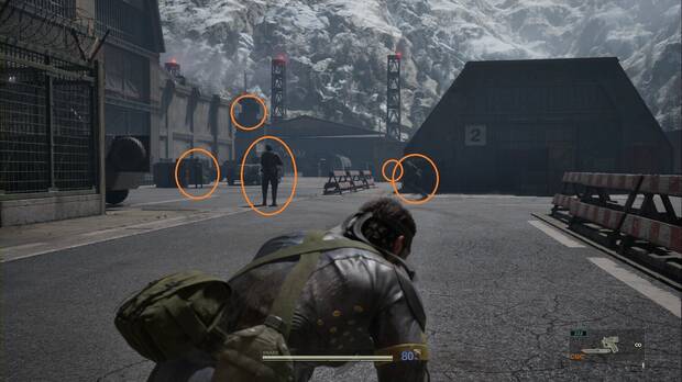 Metal Gear Solid Delta - Groznyj Grad: Segundo asalto, soldados de maniobras en el patio nordeste