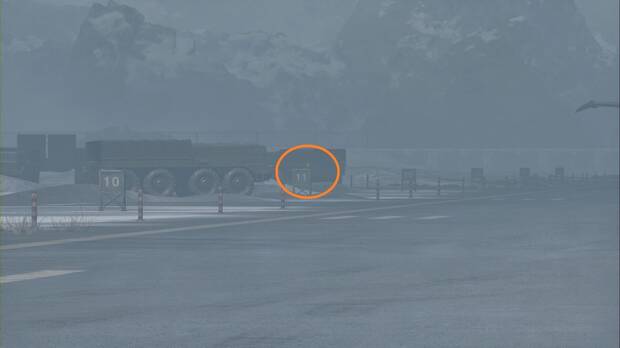 Metal Gear Solid Delta - Huida de Groznyj Grad, GA-KO #55 sobre el letrero nmero 11 en la pista de aterrizaje