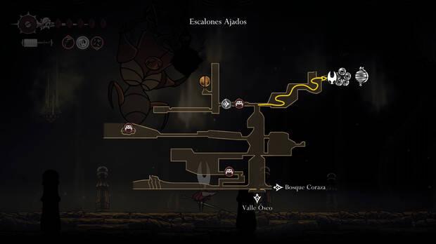 Hollow Knight Silksong - Localización en el mapa del inicio de la misión Gran Puerta