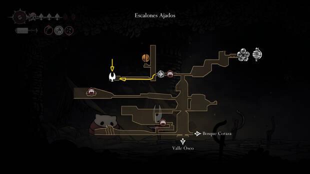 Hollow Knight Silksong - Ubicación en el mapa de la herramienta Dados de magnetita
