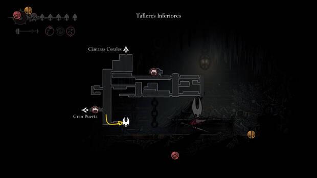 Hollow Knight Silksong - Ubicación en el mapa de la herramienta Taladro de excavador