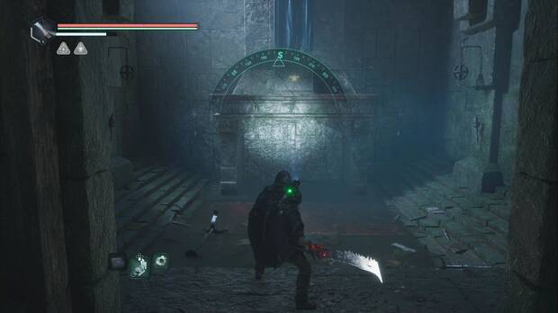 Hell is Us - Lago Cynon, paredes de la sala de las antorchas móviles bajo el embalse