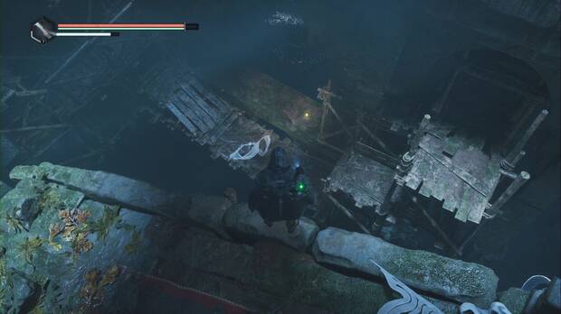 Hell is Us - Lago Cynon, ubicación de la Vara límbica del terror, W en uno de los andamios del foso de la esclusa del embalse bajo el Lago Cynon