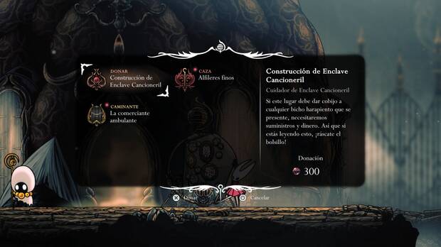 Hollow Knight Silksong - Dónde se desbloquea la misión Construcción de Enclave Cancioneril