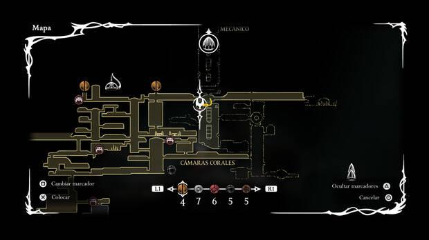 Hollow Knight Silksong - Ubicación del mapa del Núcleo Mecánico