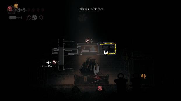 Hollow Knight Silksong - Ubicación en el mapa del fragmento de carrete 07