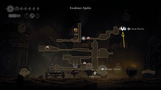 Hollow Knight Silksong - Ubicación en el mapa del fragmento de carrete 10