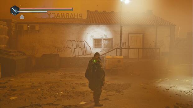 Hell is Us - Talju, puerta de la farmacia en el parking entre la farmacia y el ayuntamiento