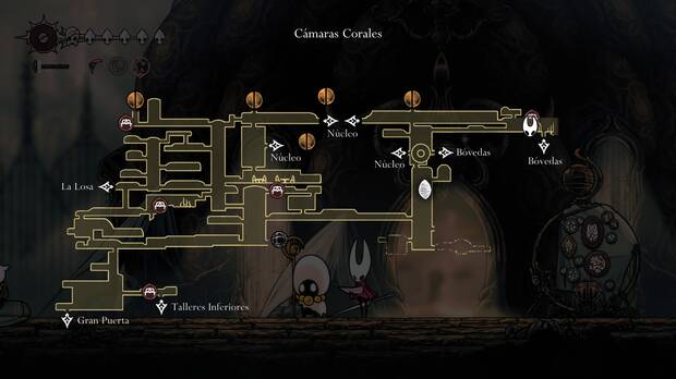 Hollow Knight Silksong - Ubicación en el mapa de la herramienta Agarre del ascendente