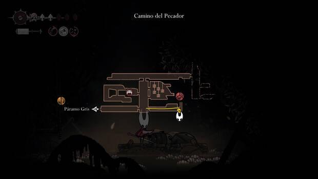 Hollow Knight Silksong - Ubicación en el mapa de la herramienta Cilicio
