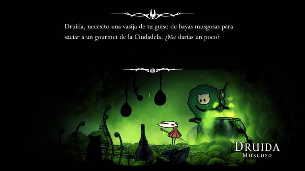 Hollow Knight Silksong - Cómo conseguir guiso de bayas musgosas de la misión Gran sabor de Telalejana