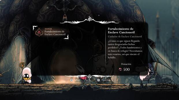 Hollow Knight Silksong - Dónde se desbloquea la misión Fortalecimiento de Enclave Cancioneril